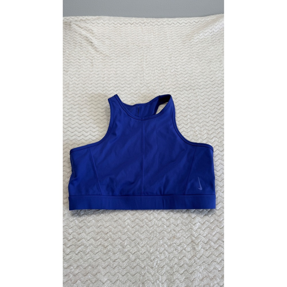 Nike Womens High Neck Racerback Sports Bra Royal Blue Large 445687-477445